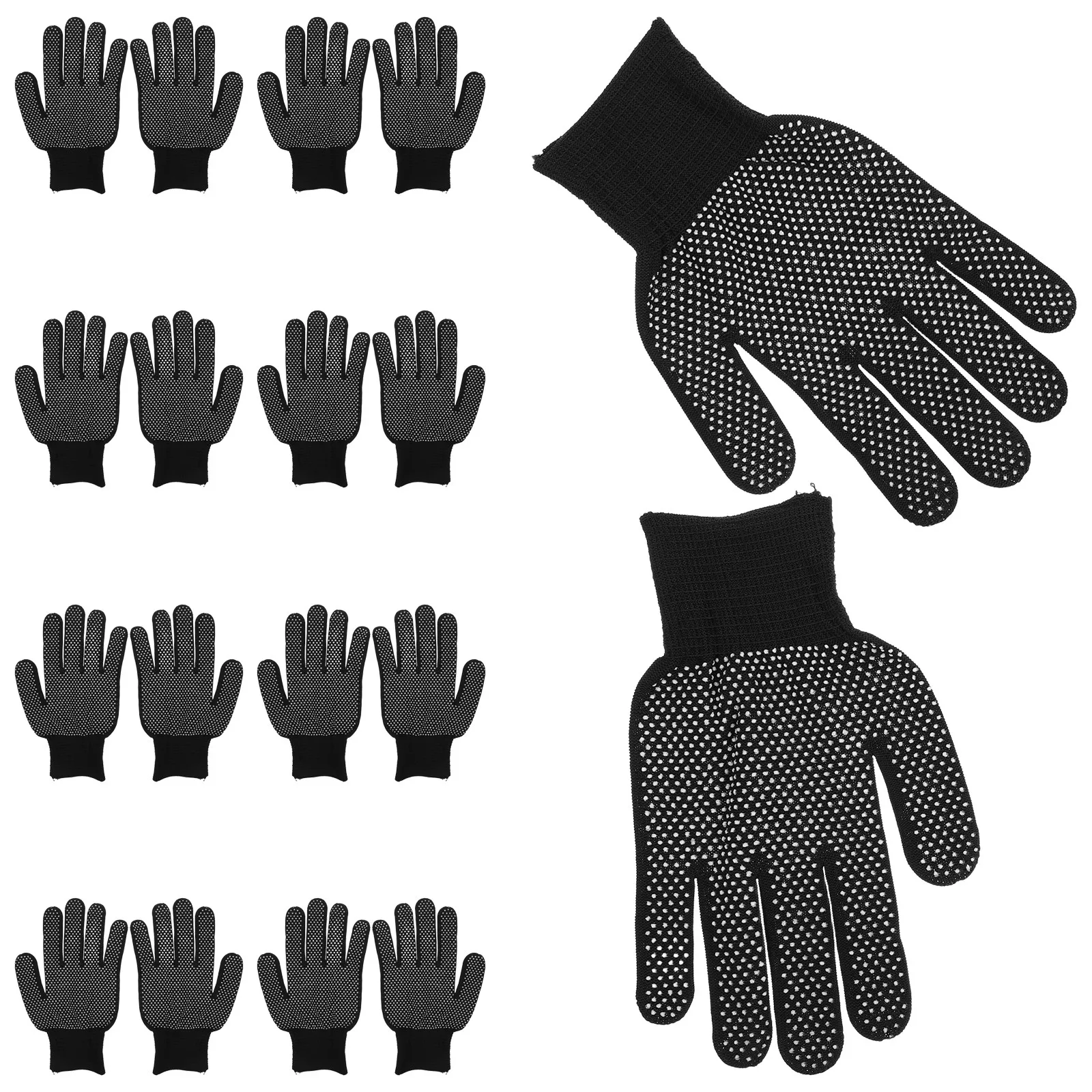 10Pair Work Gloves Anti Slip Nylon Dotted PVC Grip Wear Resistant Safety Gloves for Construction Warehouse Assembly Automotive