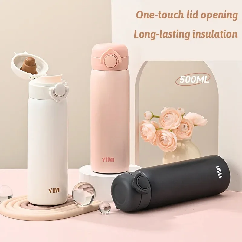 500ML Thermos Bottle Vacuum Flasks Tumbler 304 Stainless Steel Thermal Water Bottle Keep Hot And Cold Insulated Cup Drinkware