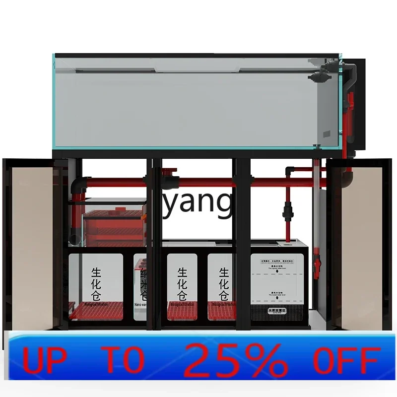 

Lmm Fish Tank Aquarium Bottom Filter Living Room Super White Glass Overflow Ecological Sea Tank Aquarium