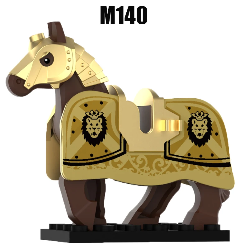 Mittelalterliche Militärburg Kriegspferd Bausteine Grüner Drache Wald Wolf Fledermaus Löwe Ritter Kriegskrieger Zubehör Ziegel Spielzeug