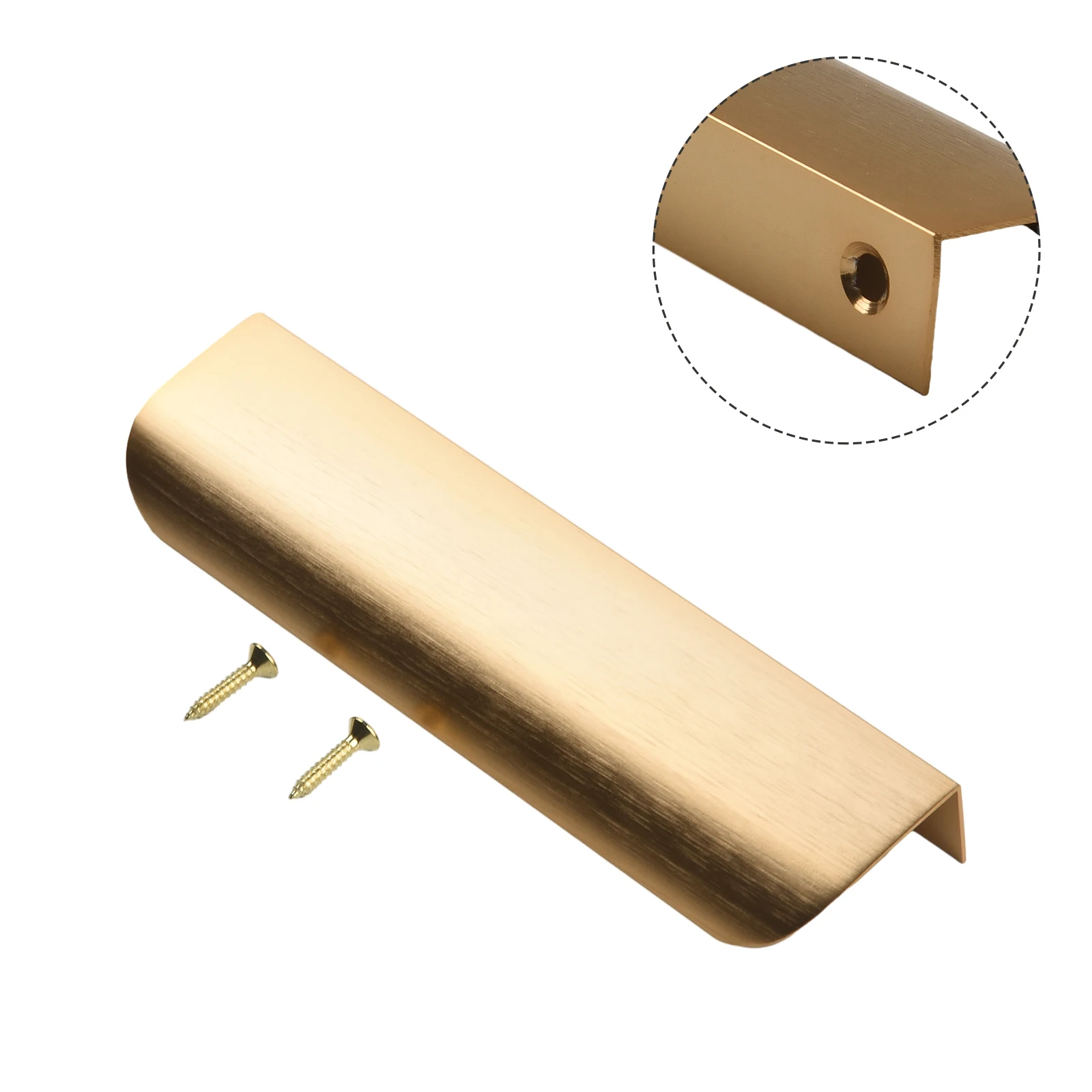 1x Kitchen Cabinet Door Handles Cupboard Drawer Concealed Finger Edge Gold Pull Cabinet Door Invisible Concealed Handle