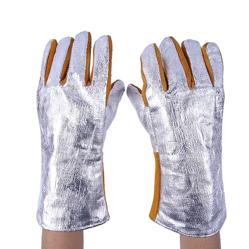 Aluminum Foil Welding Gloves Heat Resistant Protective For