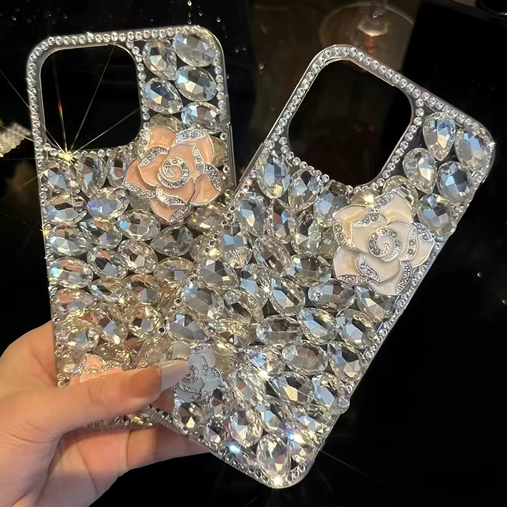 جراب هاتف لهاتف VIVO Y400 Pro Y300 Y200E Y200 Y300 Y300T Y04 Y03 T4 T3X T4X 4G 5G حالات فاخرة ثلاثية الأبعاد حجر الراين بلينغ غطاء مرصع بالجواهر