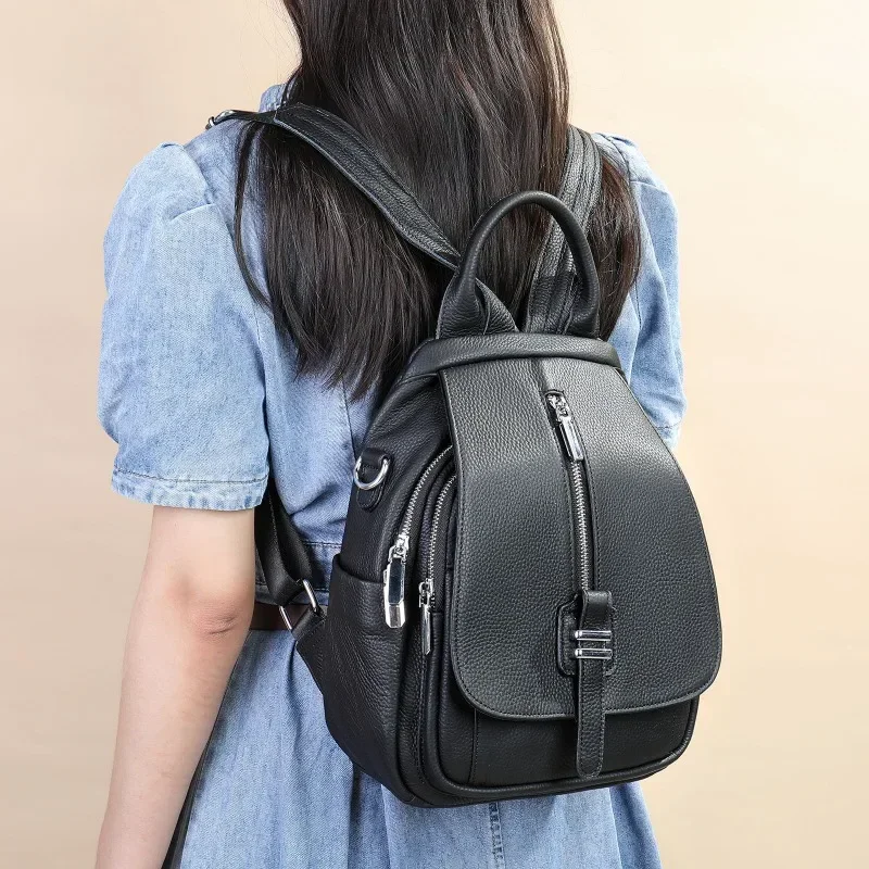 

Soft Leather Backpack, Designed By A Designer, Made of Genuine Leather, Perfect for Travel – Suitable for Women.fashionable Lady