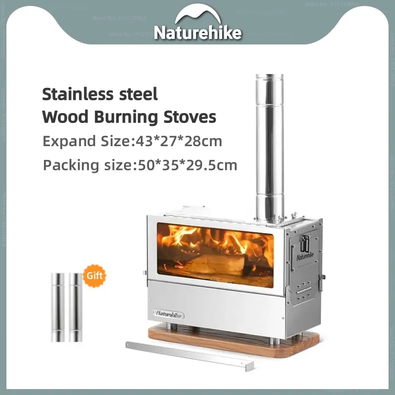 

Naturehike Desktop Wood Stove Removable Thickened Stainless Steel Stove Outdoor Camping Picnic Tent Heating Stove 1.8m Chimney