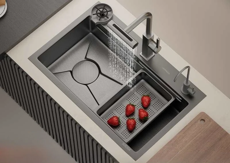

Kitchen, sink, thickened SUS304 stainless steel, embossed, under the counter