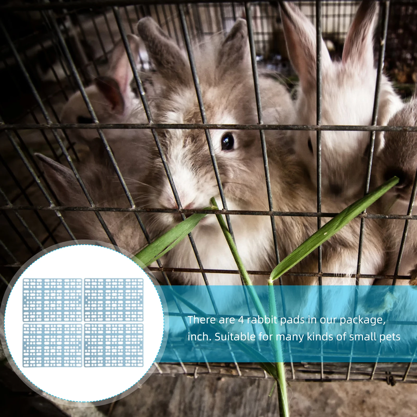 

4Pcs Pads Reusable Plastic Bunny Cage Foot Cushions Hollow Design Easy Clean Pet Mats for Home Or Shop Use