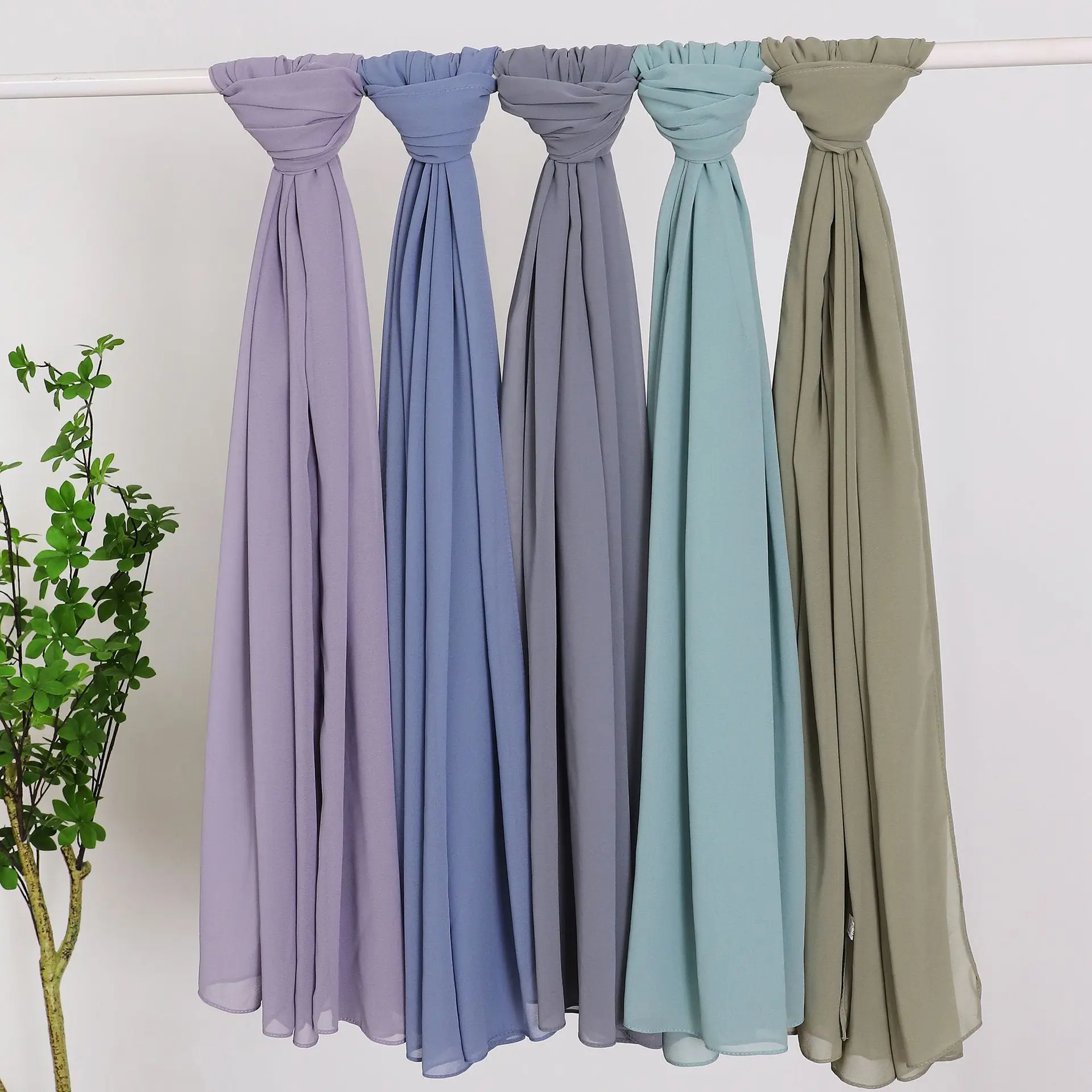 Summer New Chiffon Scarf For Women Girls Students Solid Color Thin Scarves Soft Knitting Viscose Shawl Spring Female Wrap Shawls