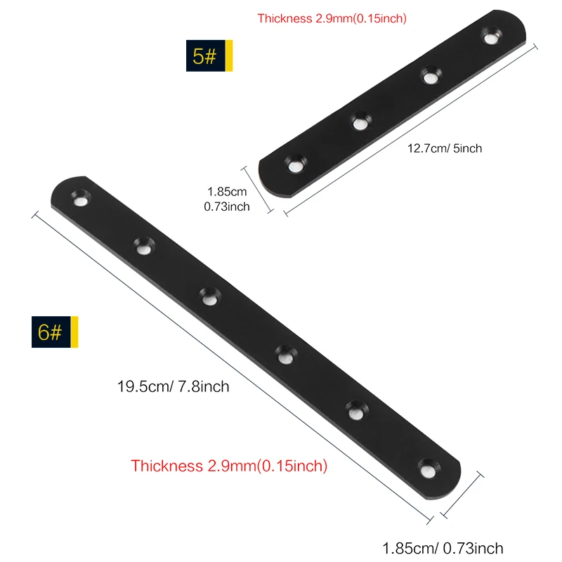Plaque Plate et Droite en Métal pour Réparation, Lot de 2, 4 ou 10 Pièces
