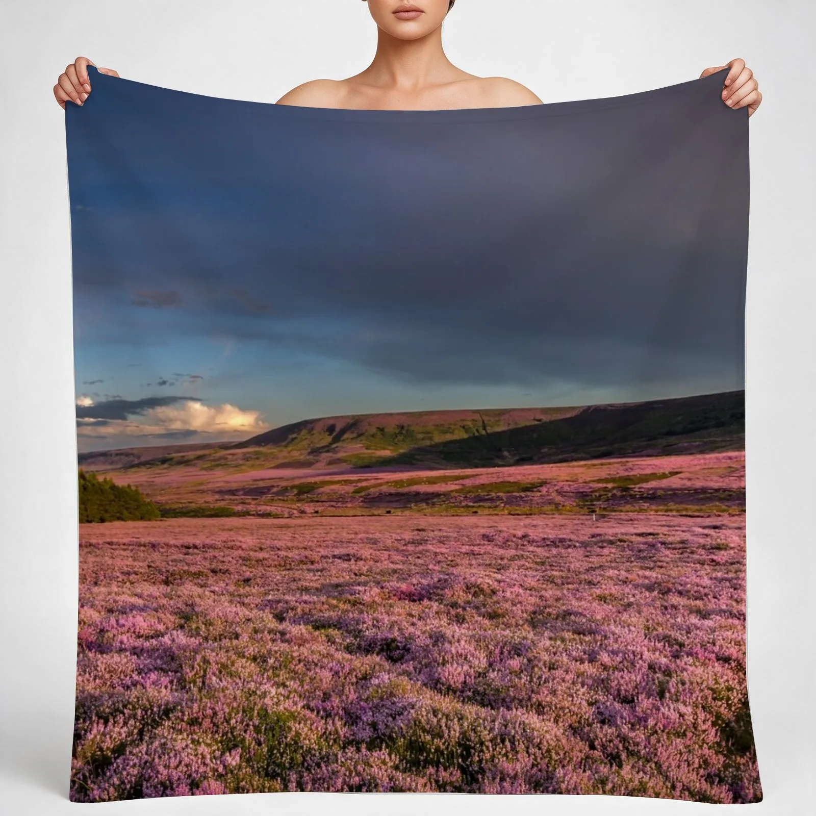 sea of heather Throw Blanket couch cozy soft plush fuzzy picnic outdoor blanket