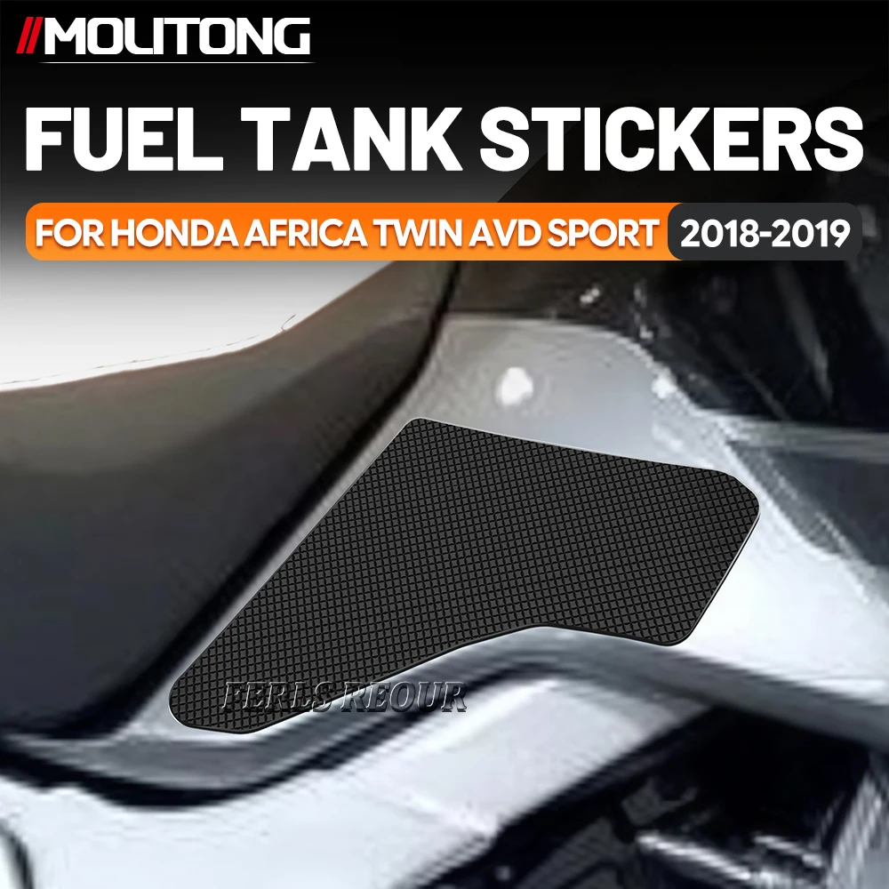 

For HONDA AFRICA TWIN AVD SPORT 2018-2 Gas Tank Protector Rubber Black Anti Scratch Motorcycle Fuel Tank Pad Knee Grip Traction