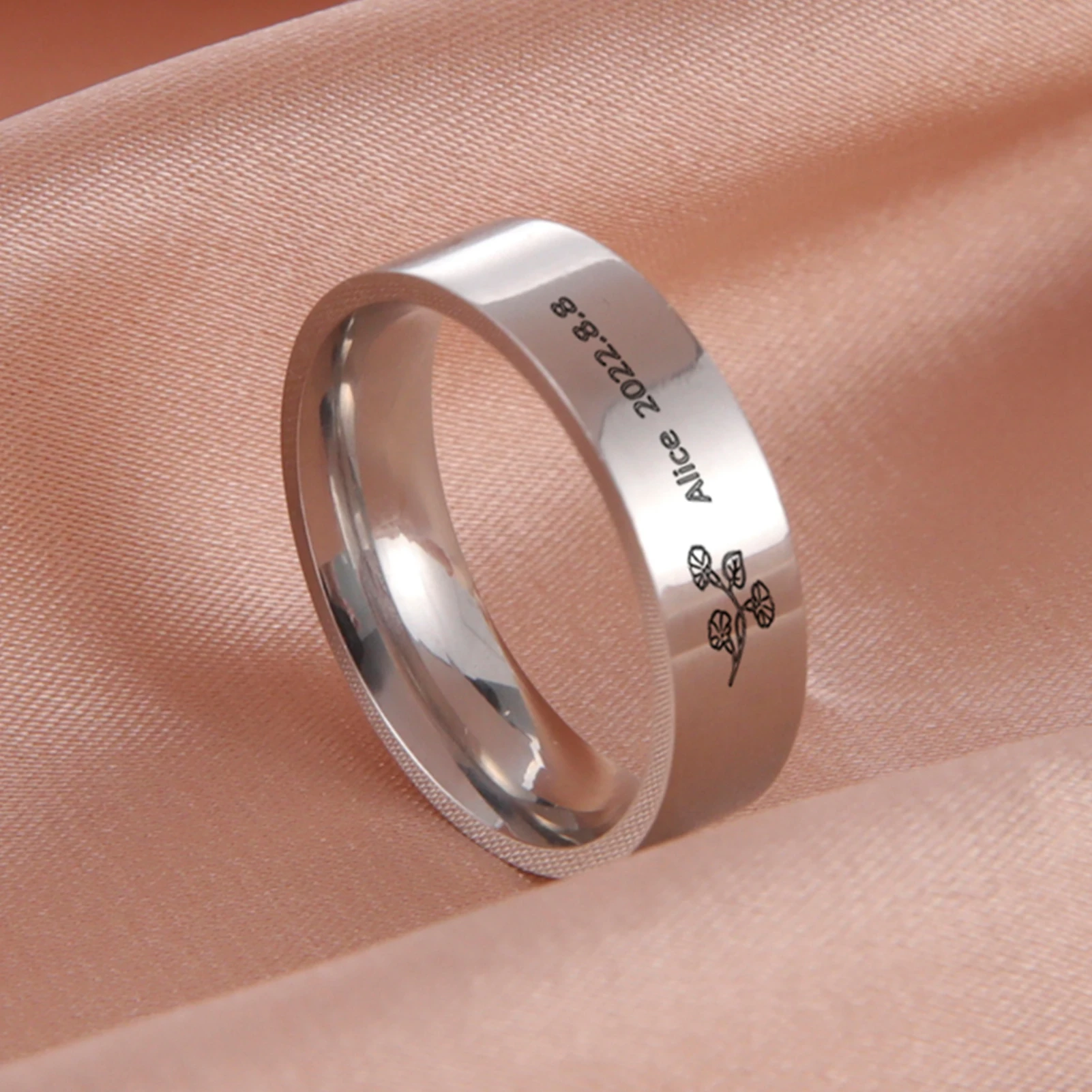 

Lemegeton Custom Name Ring for Couples Stainless Steel Personalized Accessories 2/3/6/8mm Jewelry for Women Birthday Gift 2023