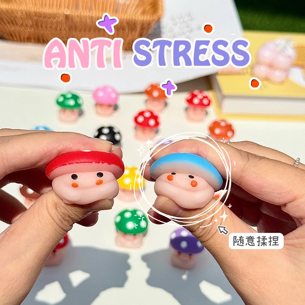 Leuke Paddestoel Squeeze Stress Fidget Speelgoed Mochi Squishy Verjaardagsfeestje Gunsten voor Kinderen Speelgoed Voor Klaslokaal Prijzen Goodie Bag