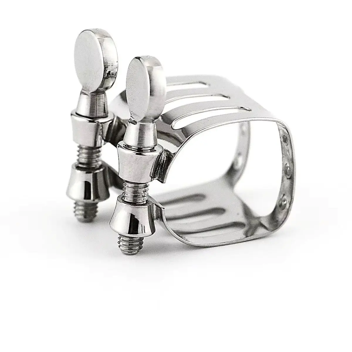 Abrazadera para Boquilla de Saxofón Alto, Estilo Beechler, Plateada, de Metal, para Saxofón Alto en Mi bemol