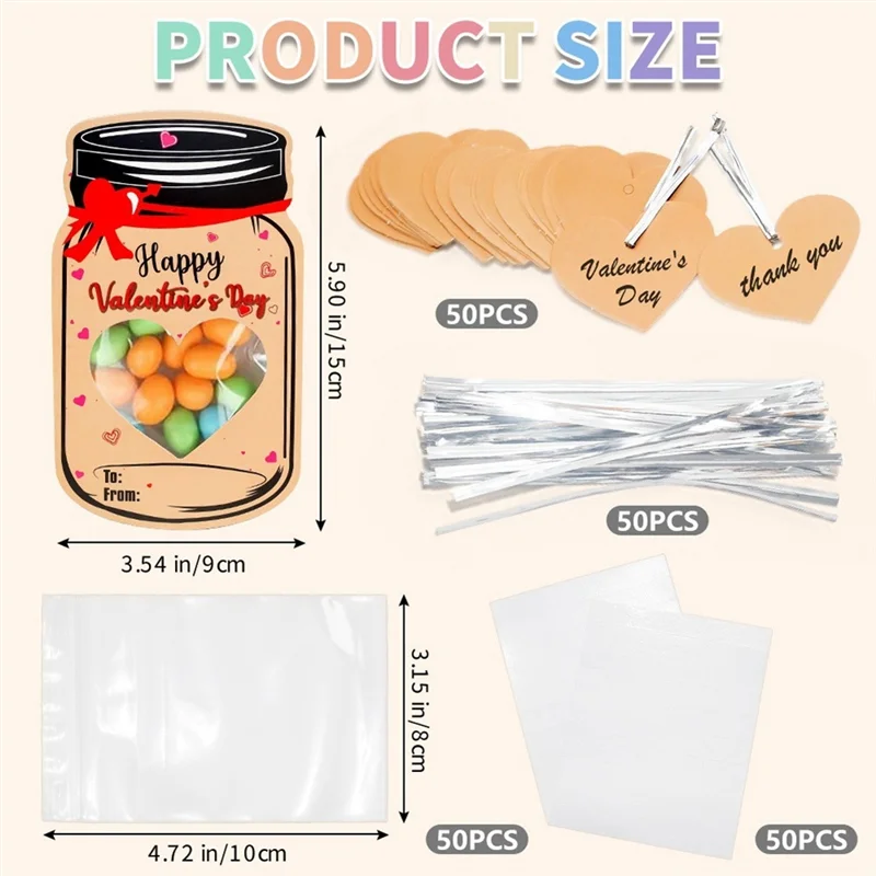 A96K-50Pcs بطاقات هدايا عيد الحب للأطفال عيد الحب الفصول الدراسية تبادل متعة حزمة عيد الحب مجموعة بطاقات المعايدة دائم #6