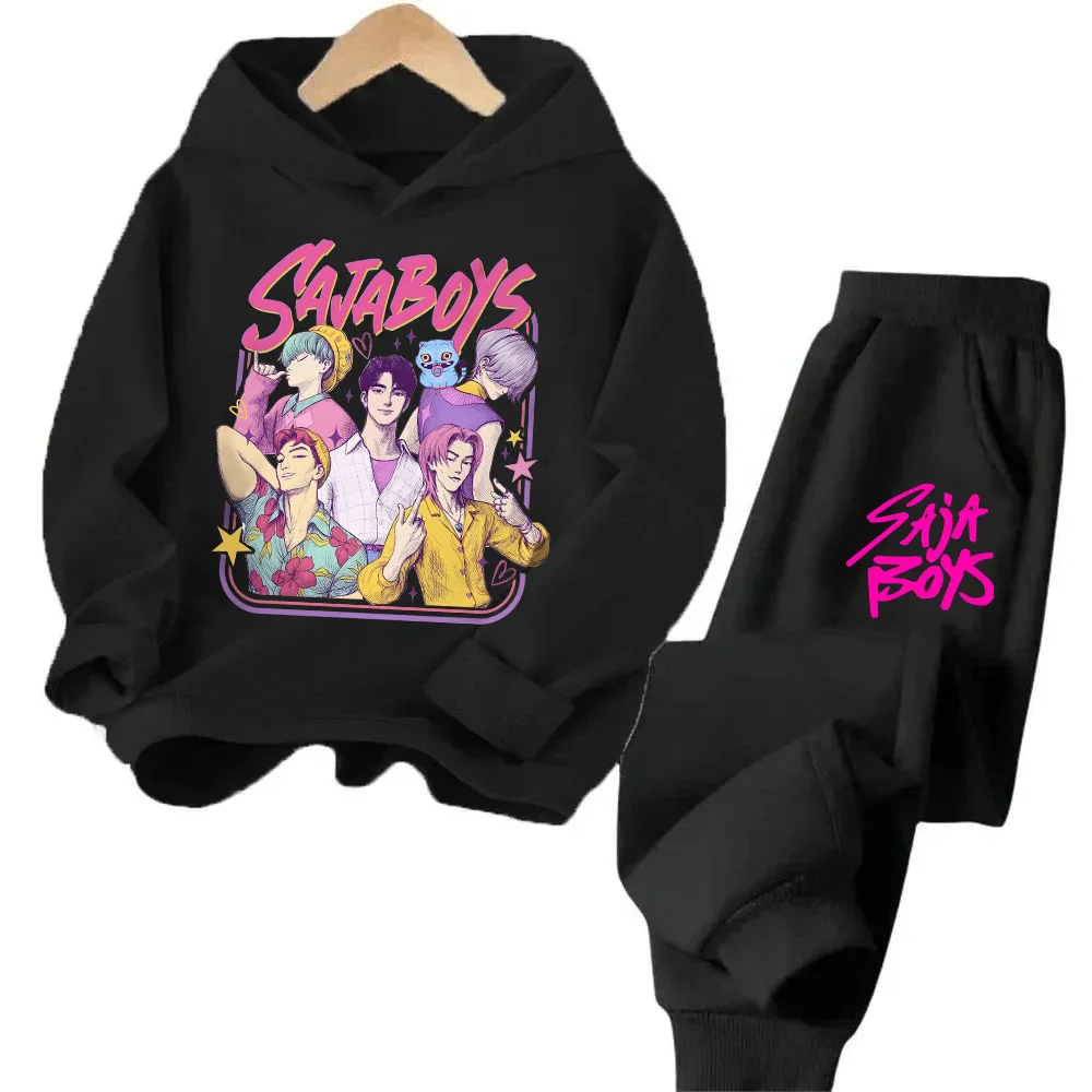 

2025 new children's cotton Korean Wave Demon Hunter printed fashion casual movie cartoon boys and girls sweatshirt set