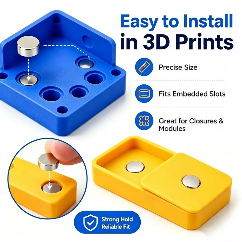 3D Printing Magnets Set Powerful 4x2 5x2 6x2 8x2mm Multi-Use Magnets Kit for Fridge DIY Science Office 3D Printing Tools