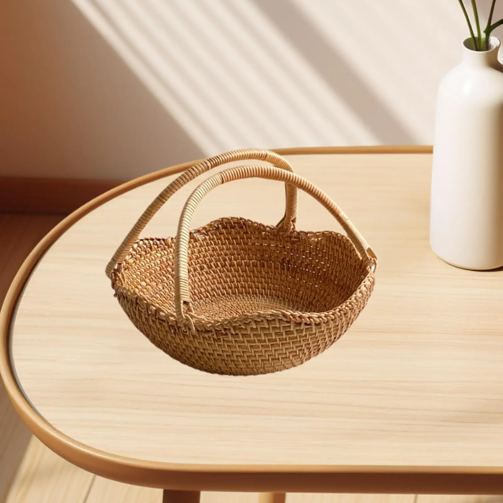 

Handwoven Picnic Basket Woven Basket for Home Living Room Party Favors