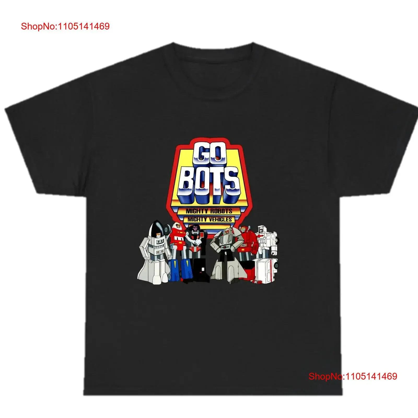 Go Bots Black T Shirt NEW Retro Toys Style 80s vintage Washed Stylish Unisex graphic homme Stretched streetwear Casual Soft