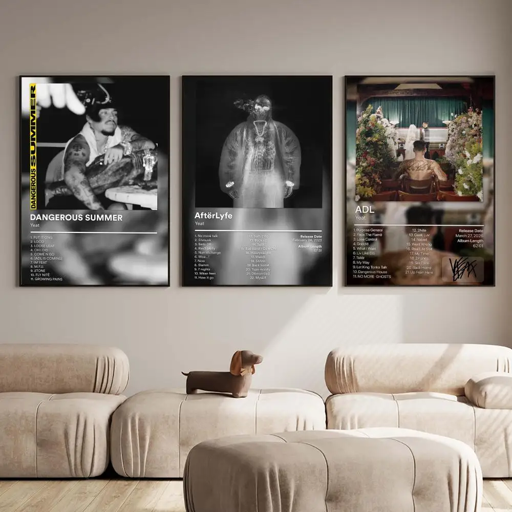 Rapper Y-Yeat Album Poster PP Wall Decor Posters Celebrity Music Art Prints Bedroom Office Gift