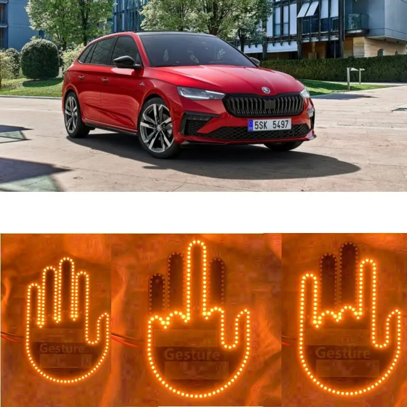 1set Car Finge Strobe GESTURE Light For skoda Scala Kodiaq Kamiq Roadiaq Enyaq Slavia yeti superb ctavia accessories Citigo