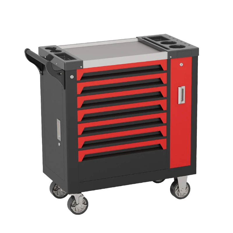 Новый стиль, тележка для инструментов с ручкой, большая емкость, промышленная гаражная мастерская, шкаф для хранения инструментов, столешница из нержавеющей стали