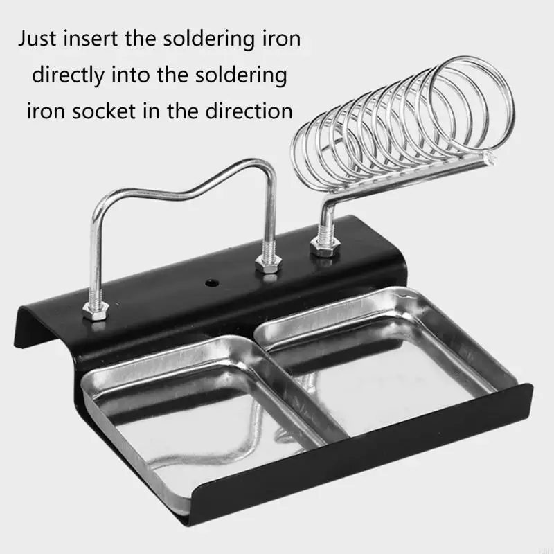 

J2HA Stable and Reliable Metal Soldering Iron Stand Double Soldering Iron Holder for Circuit Board Maintenance and Repair