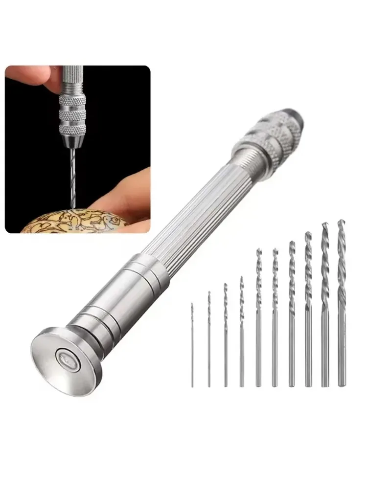 Wiertarka ręczna mini 0,8-3,0 mm, narzędzia do obróbki drewna, wiertarka obrotowa, ręczne wiertło kręte, imadło do pinów zegarmistrzowskich, narzędzia do naprawy zegarków — zdjęcie 2