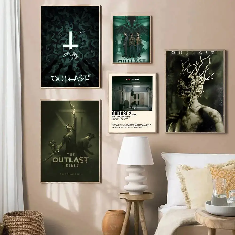 الكلاسيكية لعبة الرعب O-Outlast شعبية المشارك قماش اللوحة المشارك مع يطبع غرفة نوم المنزل غرفة المعيشة الديكور هدية