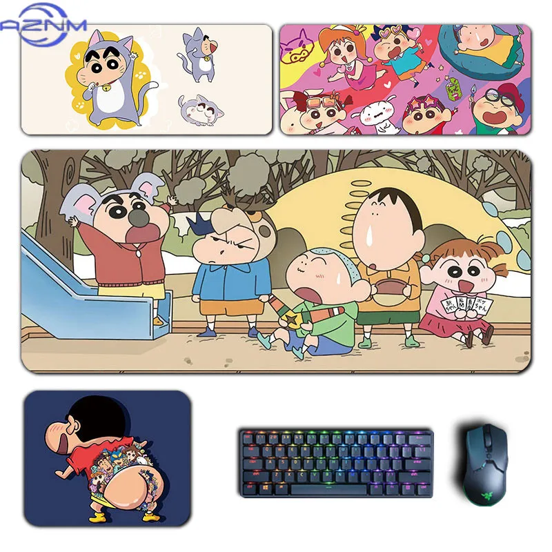 Crayon Shin Chan Mouse Pad Cute Kawaii Cartoon Shinnosuke Mousepad Anime Computer Keyboard Pad Abomination Accessories Desk Mat