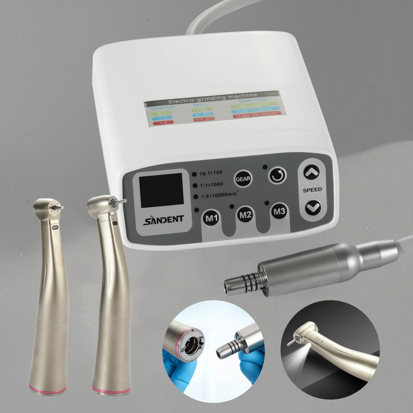 Dental Electronic LED Brushless Electric Micro Motor/1:5 Increasing Contra Angle Standard/Mini Head Handpiece