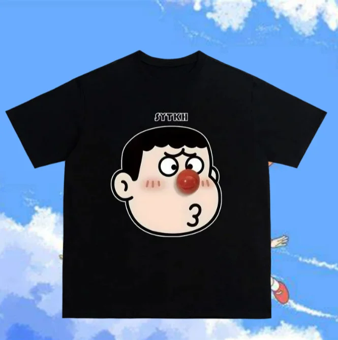 

Trendy Brand "Fat Tiger" Cartoon Print Short-sleeve T-shirt for Men and Women, Loose and High-quality Cotton Top for Summer