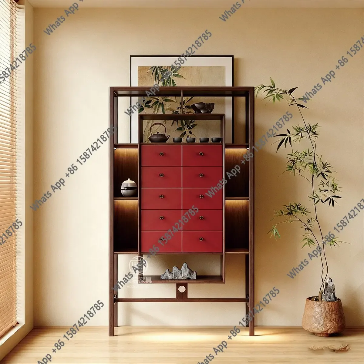 40 Home Improvement Bogu Shelf, Moon Cabinet, Bookcase, Tea Room, High Cabinet, Hotel Club Display Rack, Customized Model