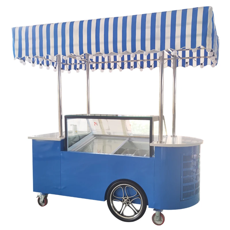 Electric Ice Cream Bike Cart Customized With Built In Fridge Portable Street Vending Cart Durable Design