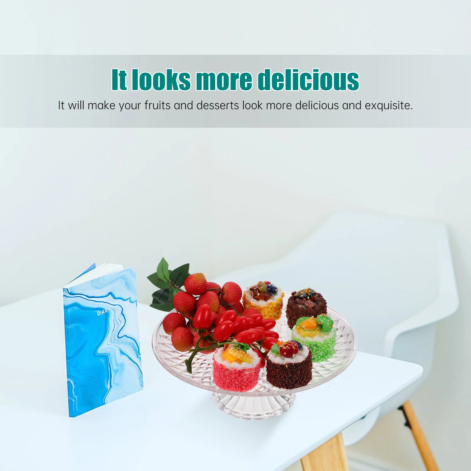 1 قطعة صينية للفاكهة الاكريليك 30 سنتيمتر شفافة مستقرة عرض موقف حفل زفاف الحلوى أطباق فاكهه حامل الحلوى كعكة لوحة