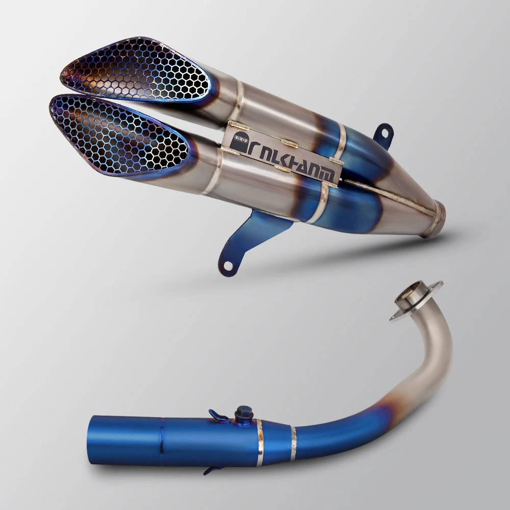 

For YAMAHA XMAX300 XMAX 300 2017-2024 Full Titanium Alloy System Exhaust Motorcycle Honeycomb Muffler Slip on Front Tube