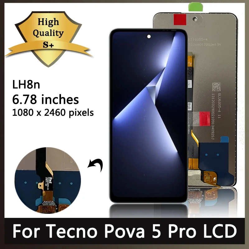 

6.78"inch For Tecno Pova 5 Pro 5Pro LH8n LCD Display Touch Screen Digitizer Assembly Replacement Pova5 Pro Display