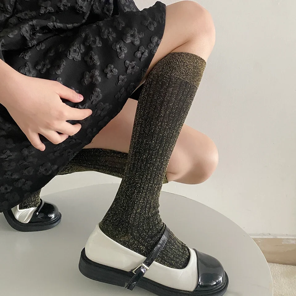 Women Socks Korean Fashion Nylon Thin Breathable Silver Silk Socks Women Stockings JK Japanese Style Girls Long Socks Stockings