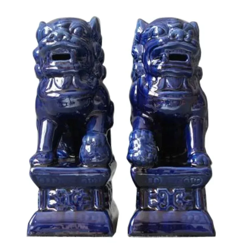 one pair of tri-coloured glazed pottery of the Tang Dynasty  Foo Art Lion King Beijing Fu Dog