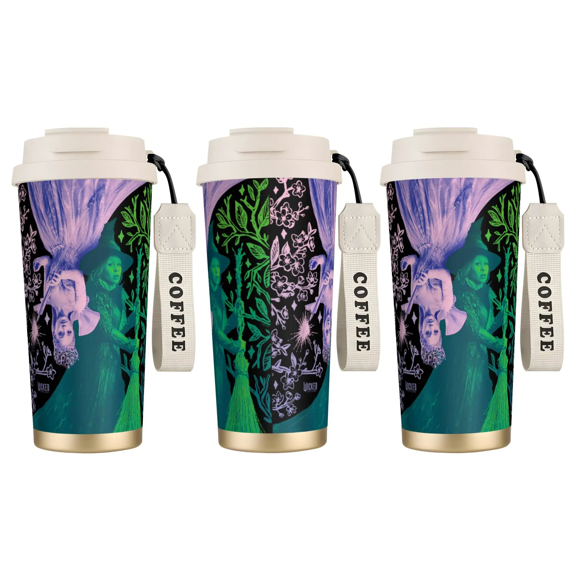 Stainless Steel Tumbler Wicked- For Good Glinda and Elphaba in Perfect Contrast Thermal Cup With Straws Bottle Large Coffee Mug