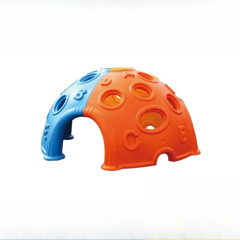 hemisphere space compartment climbing frame, kindergarten space capsule three-color two-slide climbing rock combination