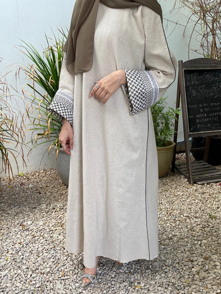 

2024 New Dubai Abaya Soft Muslim Women Eid Ramadan Modest Dresses Middle East Türkiye Patchwork Elegant Dress Party Islam Robe