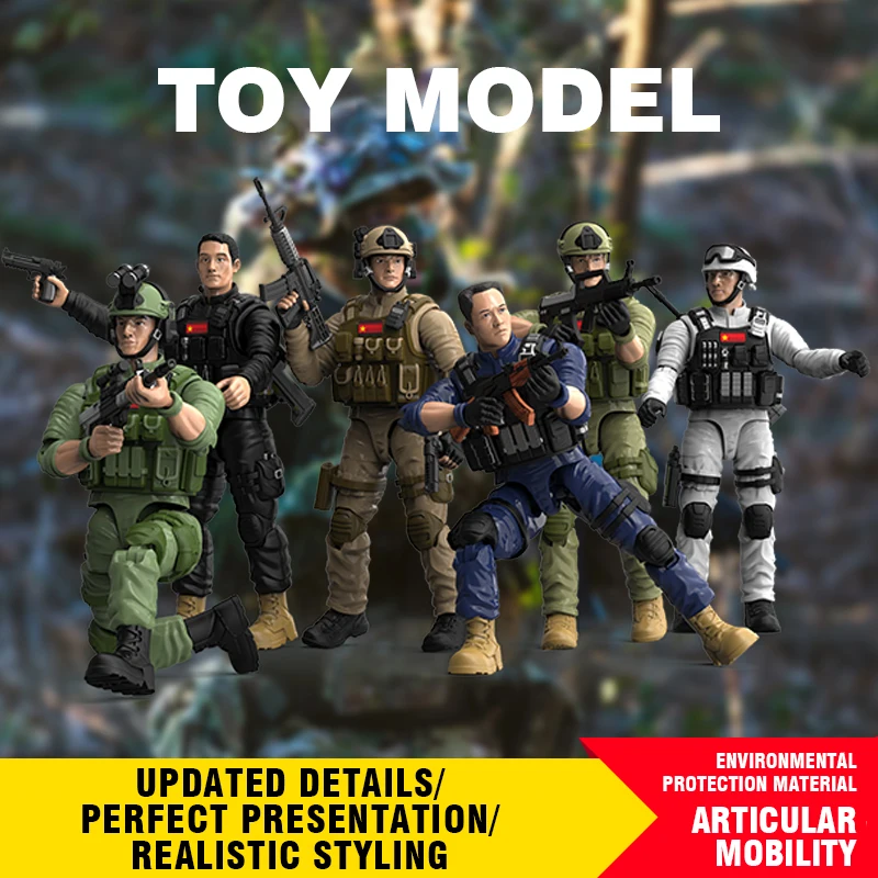 1:9 Anime Action Figure Soldier Model Hands Feet Can Move Army Children's Toys Boy Military Collection Model Decoration Gifts