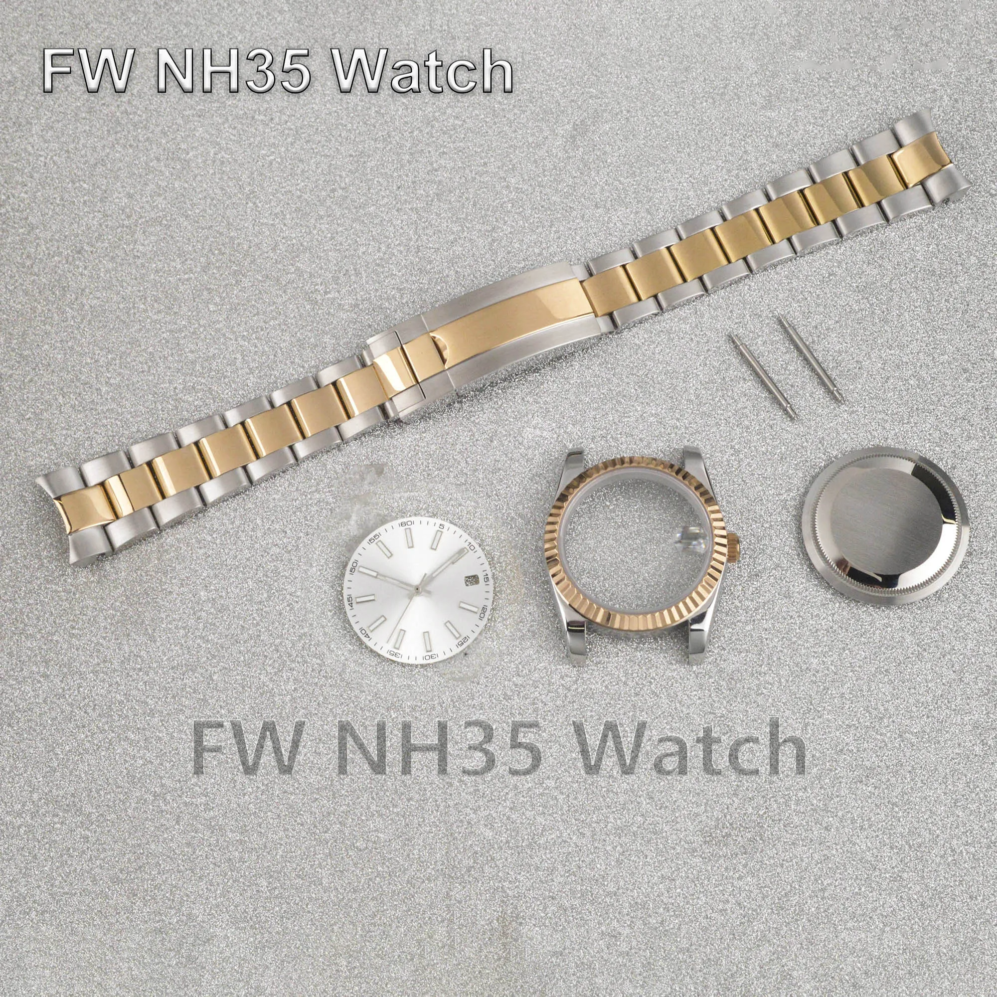 

NH35 Case Bracelet Dial Hands DIY Watch Parts Repair Tool 36mm/39mm Case for Datejust fit NH34/NH35/NH36 Automatic Movement