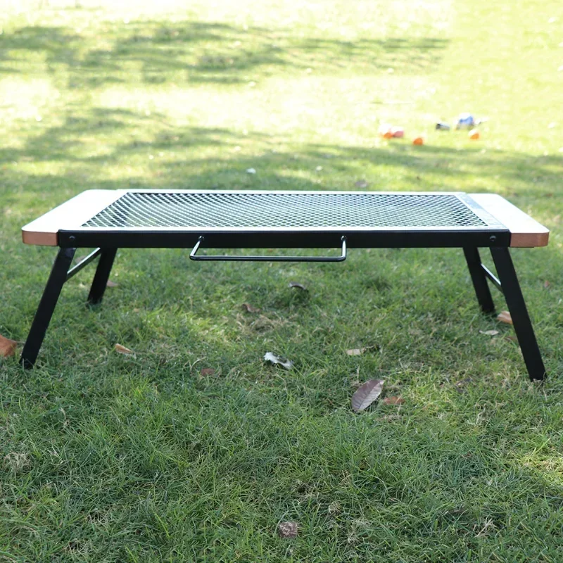

New Party BBQ Table Iron Net Table Anti-scalding Design For Camping Hiking Beach Backyards BBQ Outdoor Folding Barbecue Table