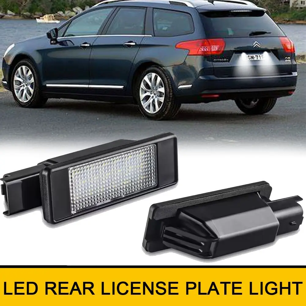 For Citroen C5 Tourer Wagon Grand 4 Picasso C4 Cactus C3 III 2016-2019 Peugeot 3008 Car Tail LED License Plate Lights OEM#6340G3