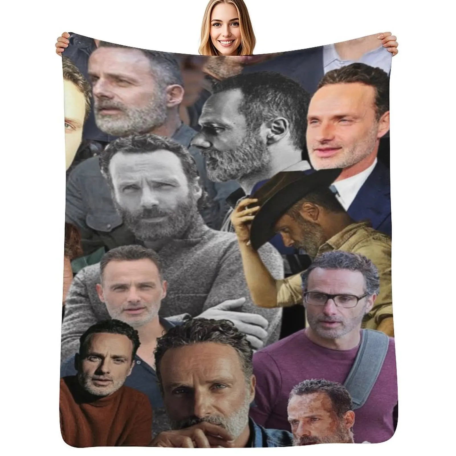 andrew lincoln photo collage Throw Blanket bed plaid For Baby Furrys Blankets For Baby Sleeping Bag Beautifuls Blankets