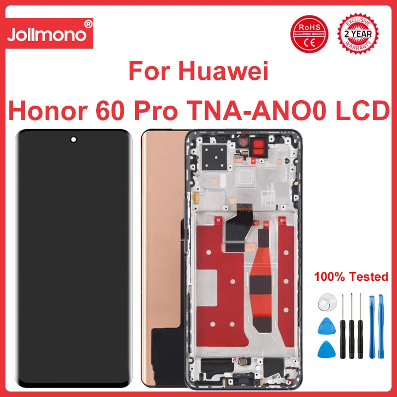 6.78'' Screen For Honor 60 Pro LCD Display Touch Screen With Frame Digitizer For Honor 60 Pro TNA-AN00 Screen Display