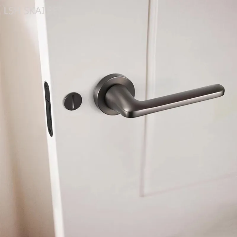 

Zinc Alloy Keyless Magnetic Door Locks Indoor Silent Bedroom Door Lock Double Sided Handle Single Tongue Lock Home Hardware