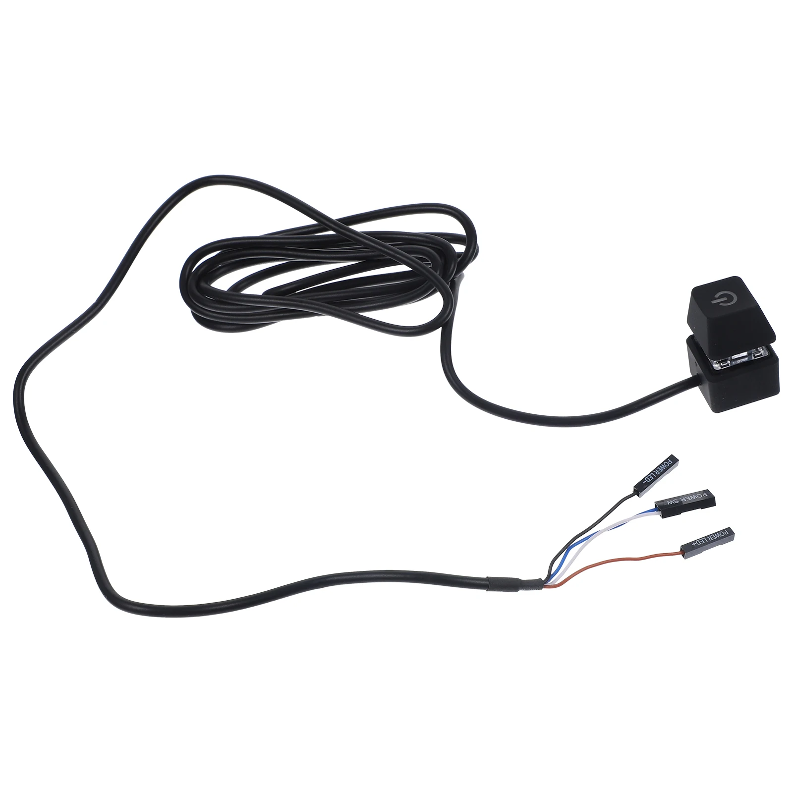 

External PC Power Button Extension with LED Indicator Remote Desktop Start Switch for Home Office School Hotel KTV Use Durable